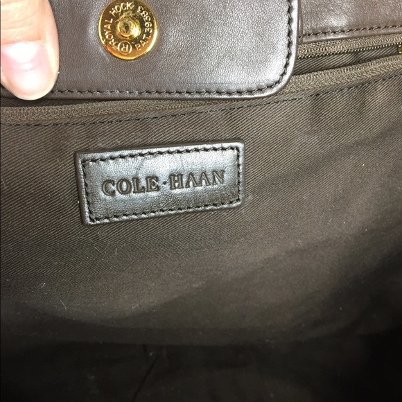 Cole Haan Striped Leather Straw Large Tote - Picture 12 of 14